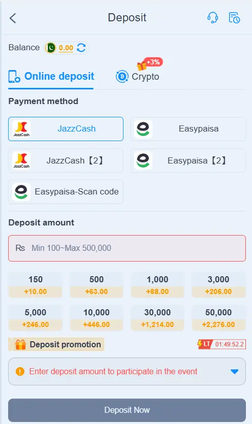 888 Pkr Deposit