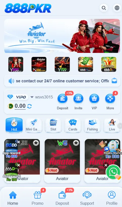 888PKR Home Interface Image