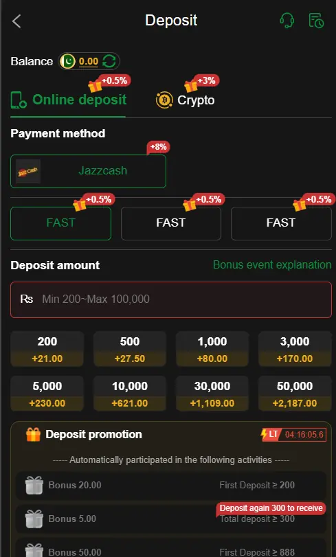 Player 786 Deposit